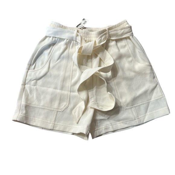 Current Air Pants - Current Air Ruby and Jenna Out of Pocket Ivory Highrise Paper Bag Shorts  Large